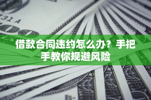 武汉借款合同违约怎么办？手把手教你规避风险