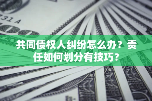 武汉共同债权人纠纷怎么办？责任如何划分有技巧？