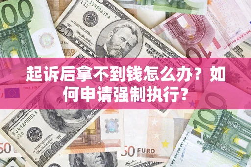 武汉起诉后拿不到钱怎么办？如何申请强制执行？