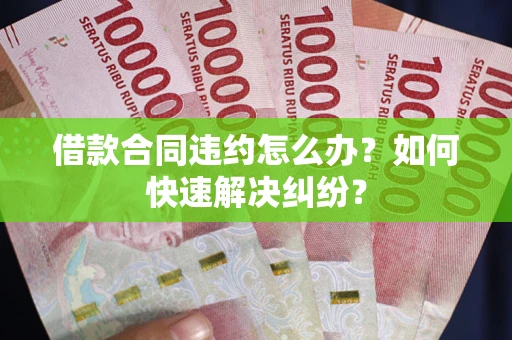 武汉借款合同违约怎么办？如何快速解决纠纷？