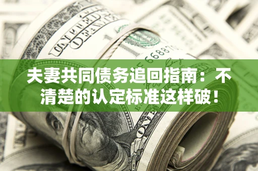 武汉夫妻共同债务追回指南：不清楚的认定标准这样破！
