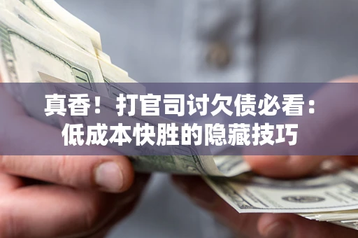 武汉真香！打官司讨欠债必看：低成本快胜的隐藏技巧